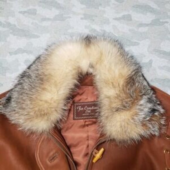 Vintage Fur Creation Jacket Womens Large Brown Leather Thermolite Full Zip - Picture 3 of 9